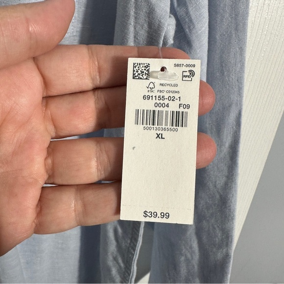 Old Navy Everyday Shirt size XL, linen blend, blue, NEW, fall, casual, office - Picture 6 of 10